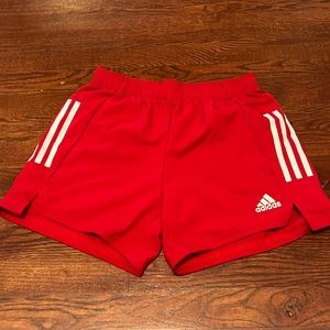 Adidas soccer shorts women’s size small. Red